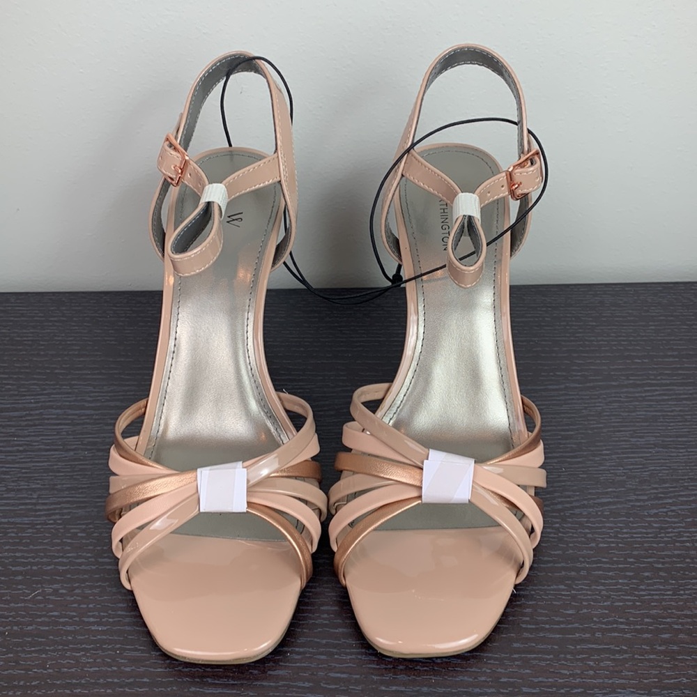 Worthington Boomer Buckle Open Toe Nougat Multi Heel Size 9 - Picture 2 of 8